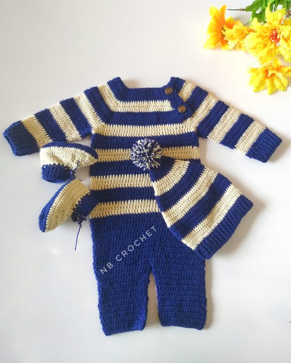 Crochet baby romper set